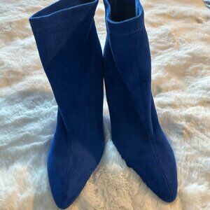 Royal Blue Ankle Boots Women Size 9